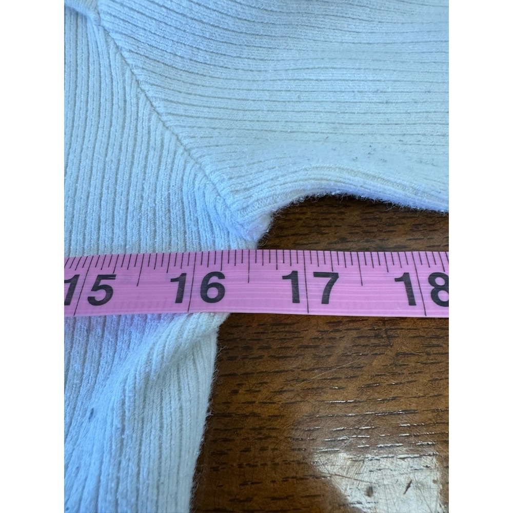 Good American Sweater Womens 5/6 White Ribbed Cutout Stretch Knit Pullover Top - Picture 5 of 7